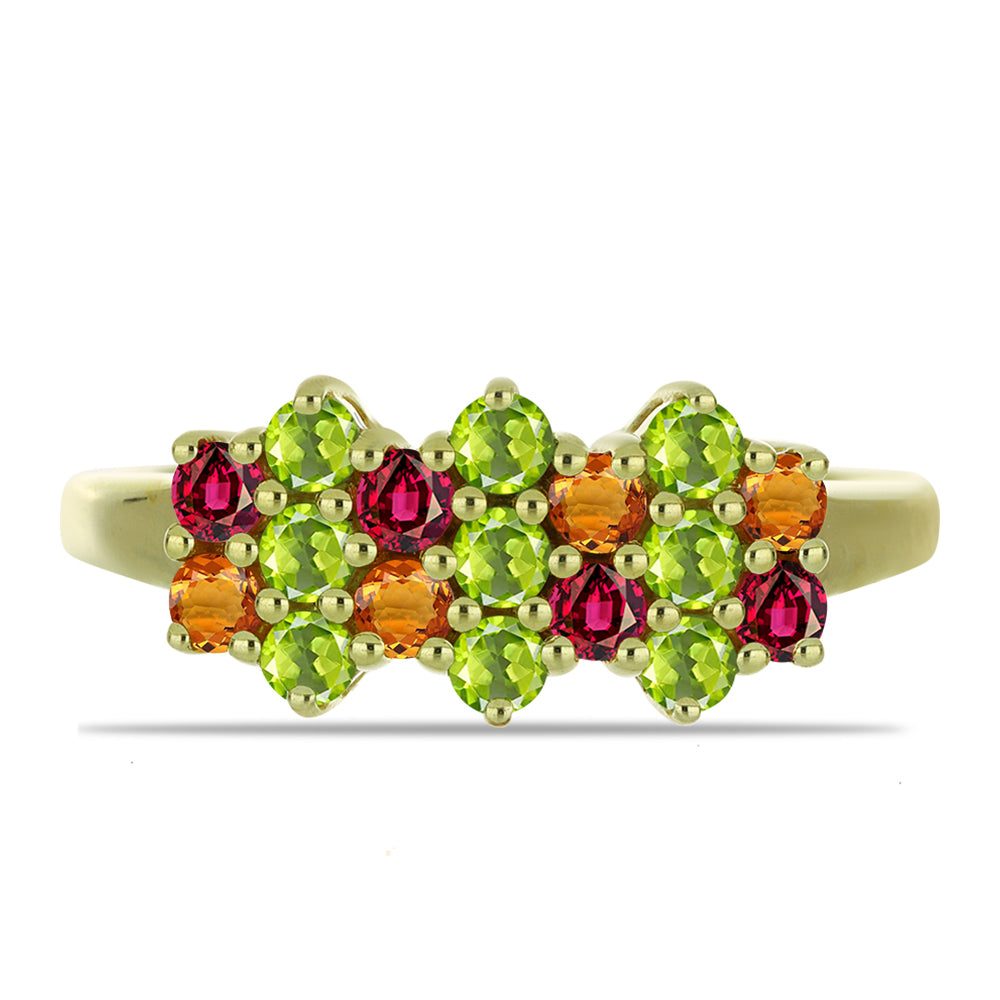 Goldplattierter Silberring mit Chakra Turmalin
