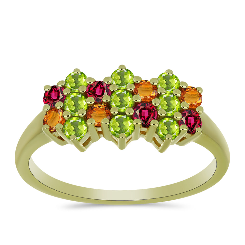 Goldplattierter Silberring mit Chakra Turmalin
