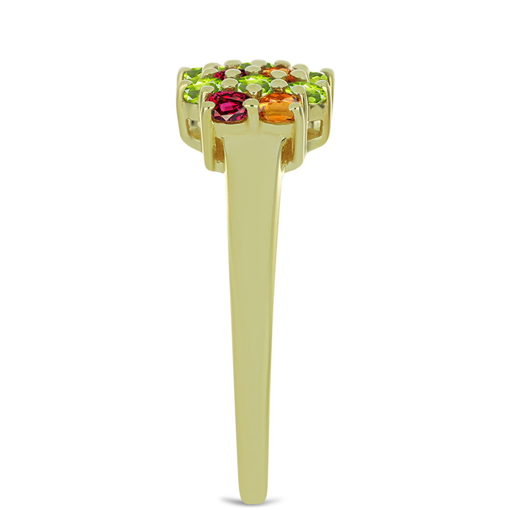 Goldplattierter Silberring mit Chakra Turmalin