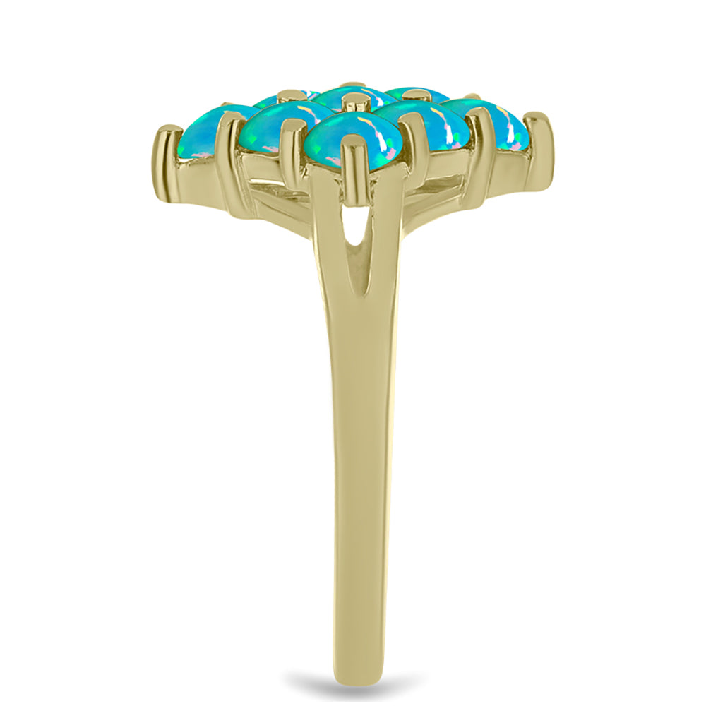 Goldplattierter Silberring mit äthiopischem Paraiba-Blauopal