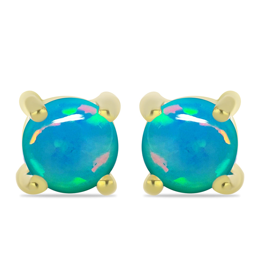 Goldplattierte Silberohrringe mit äthiopischem Paraiba-Blauopal