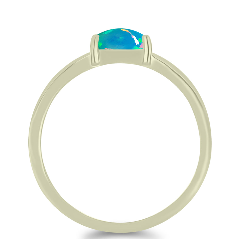 Goldplattierter Silberring mit äthiopischem Paraiba-Blauopal