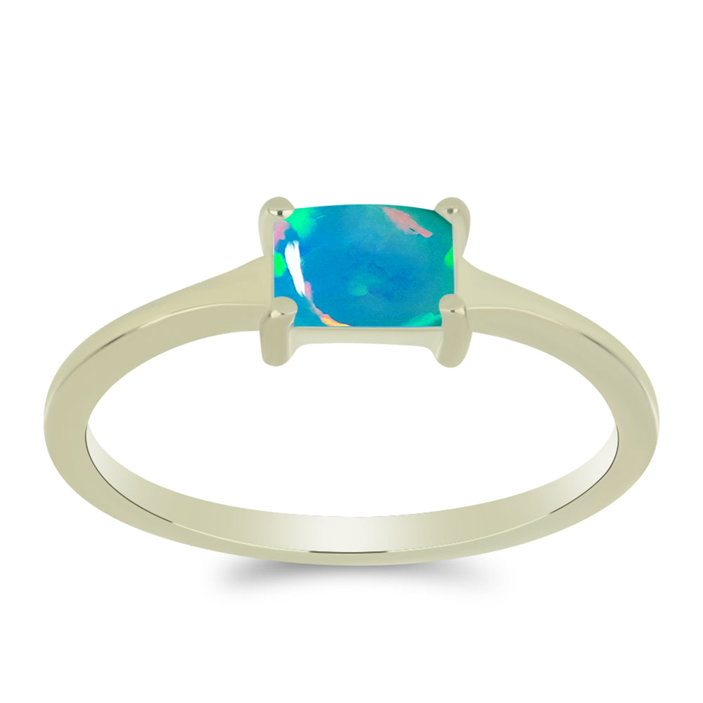Goldplattierter Silberring mit äthiopischem Paraiba-Blauopal