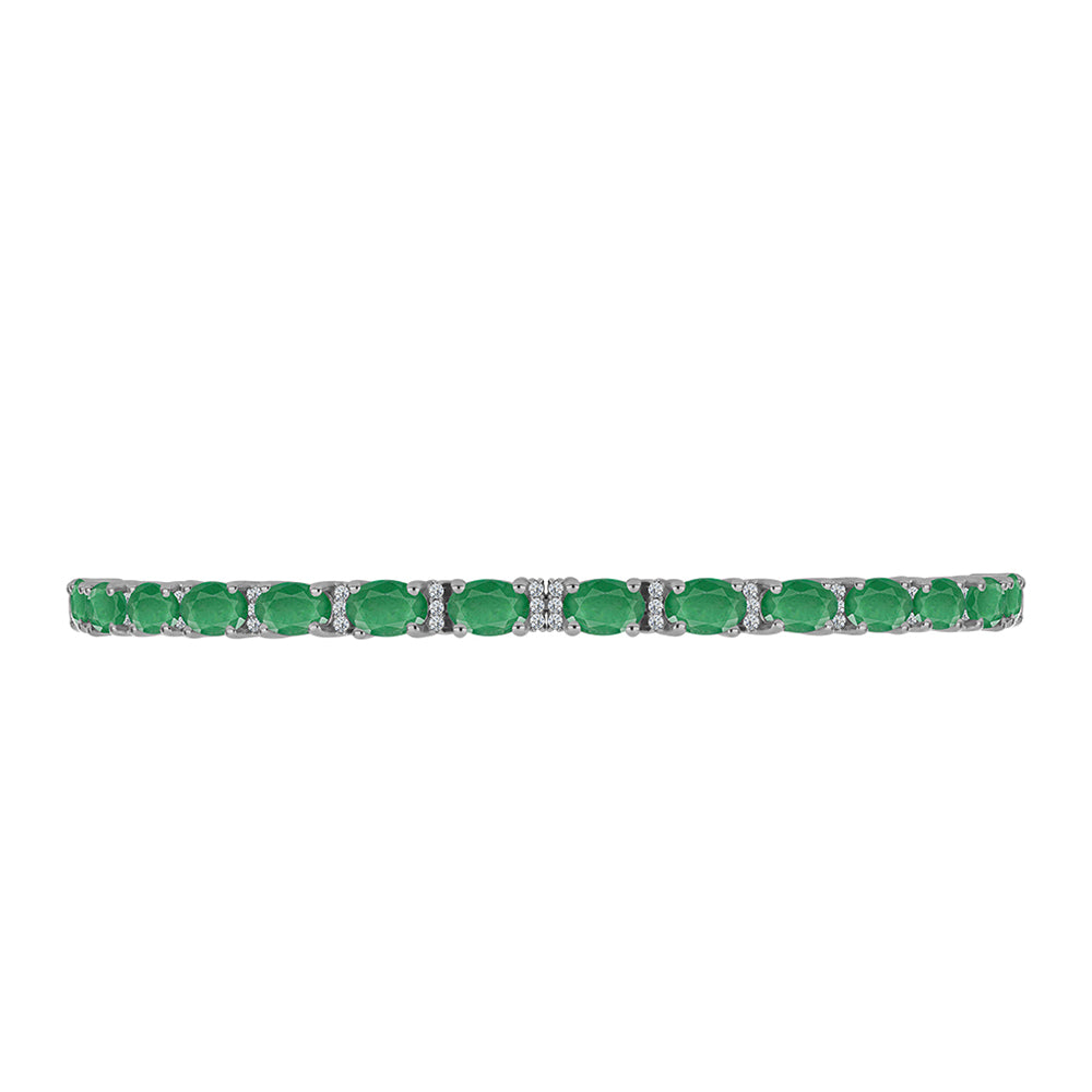 Silberarmband mit brasilianischem Smaragd und weißem Topas