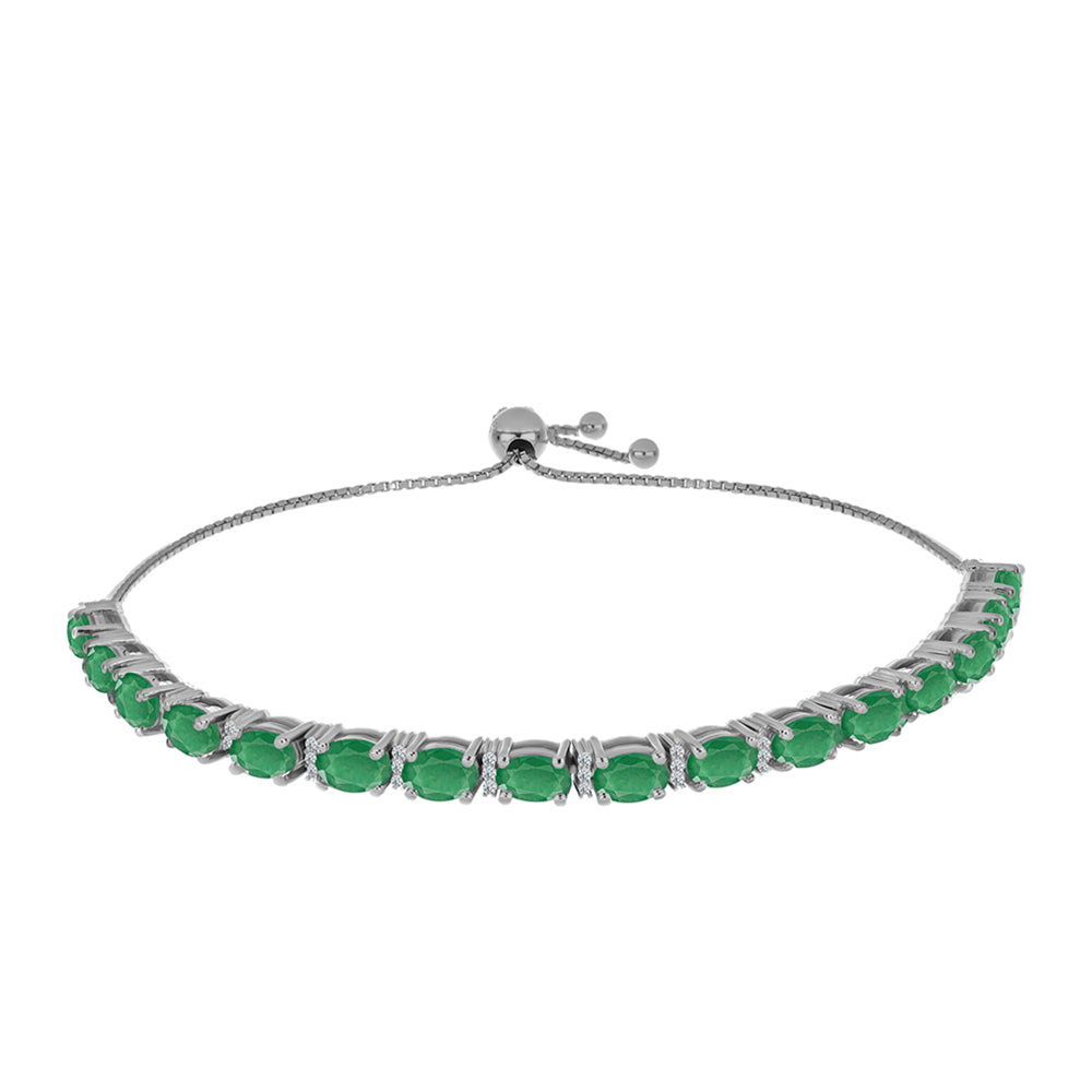 Silberarmband mit brasilianischem Smaragd und weißem Topas