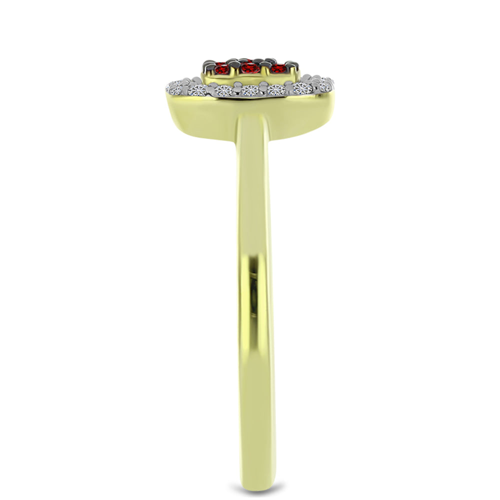 Goldplattierter Silberring mit rotem Diamant