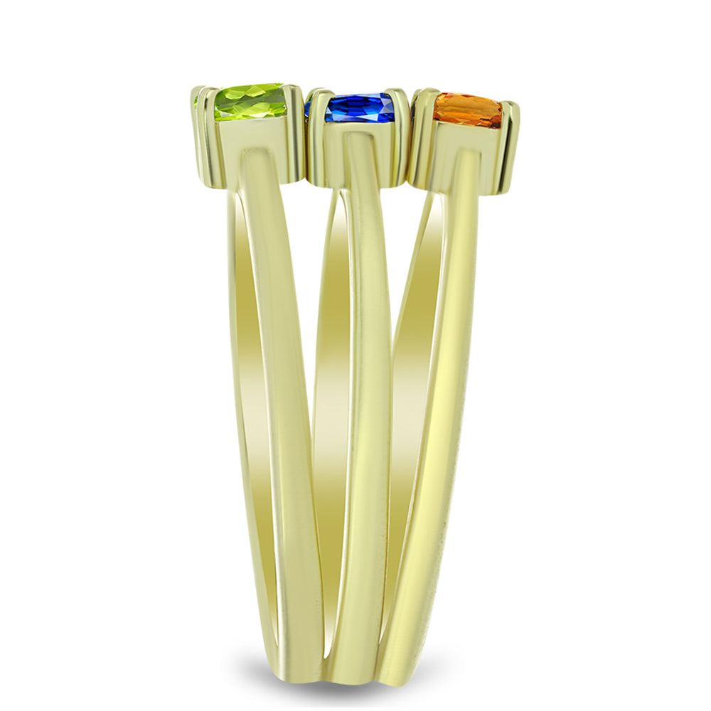 schmuckgarnitur aus Goldplattierte Silber mit australischem blauem Saphir und Padparadscha Saphir