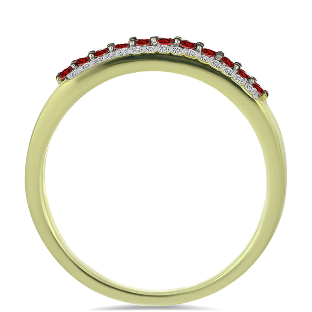 Goldplattierter Silberring mit rotem Diamant