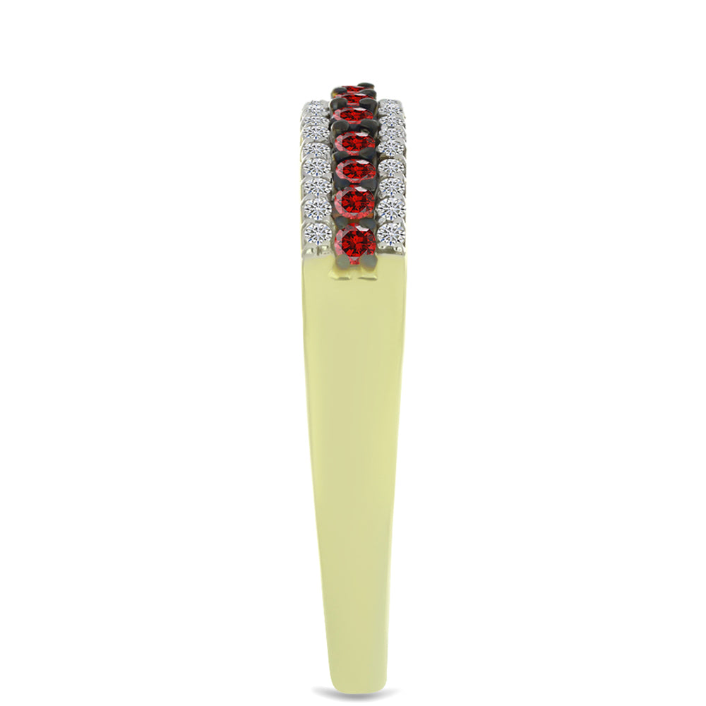 Goldplattierter Silberring mit rotem Diamant