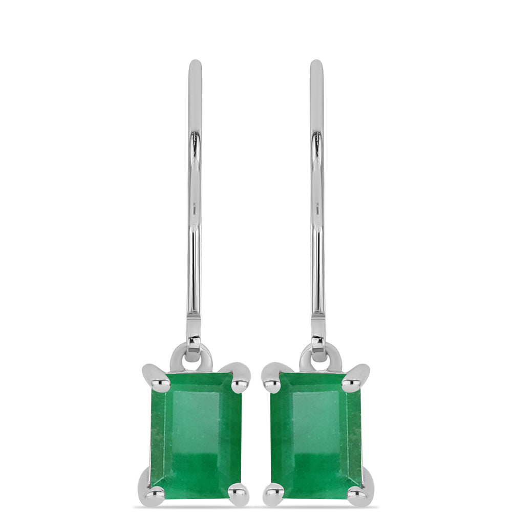Silberohrringe mit brasilianischem Smaragd