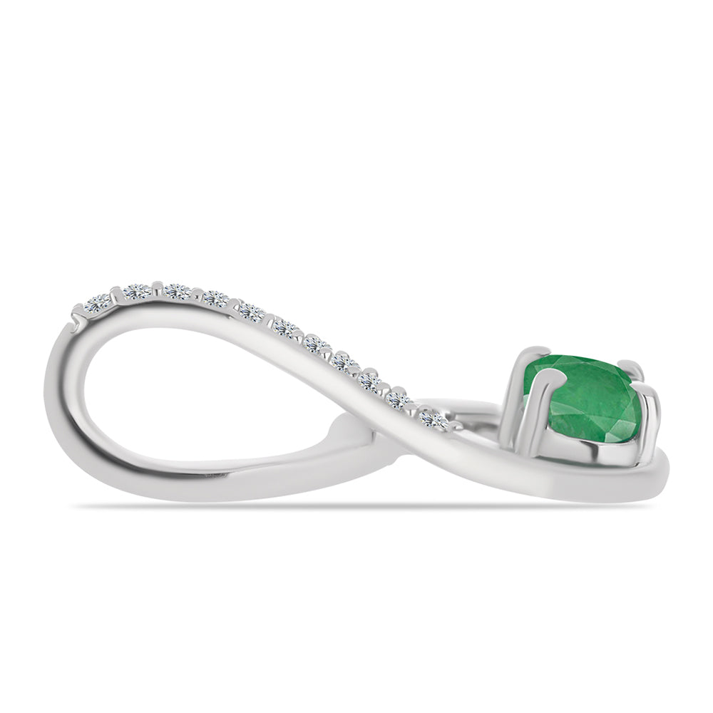 Silberanhänger mit brasilianischem Smaragd und weißem Topas