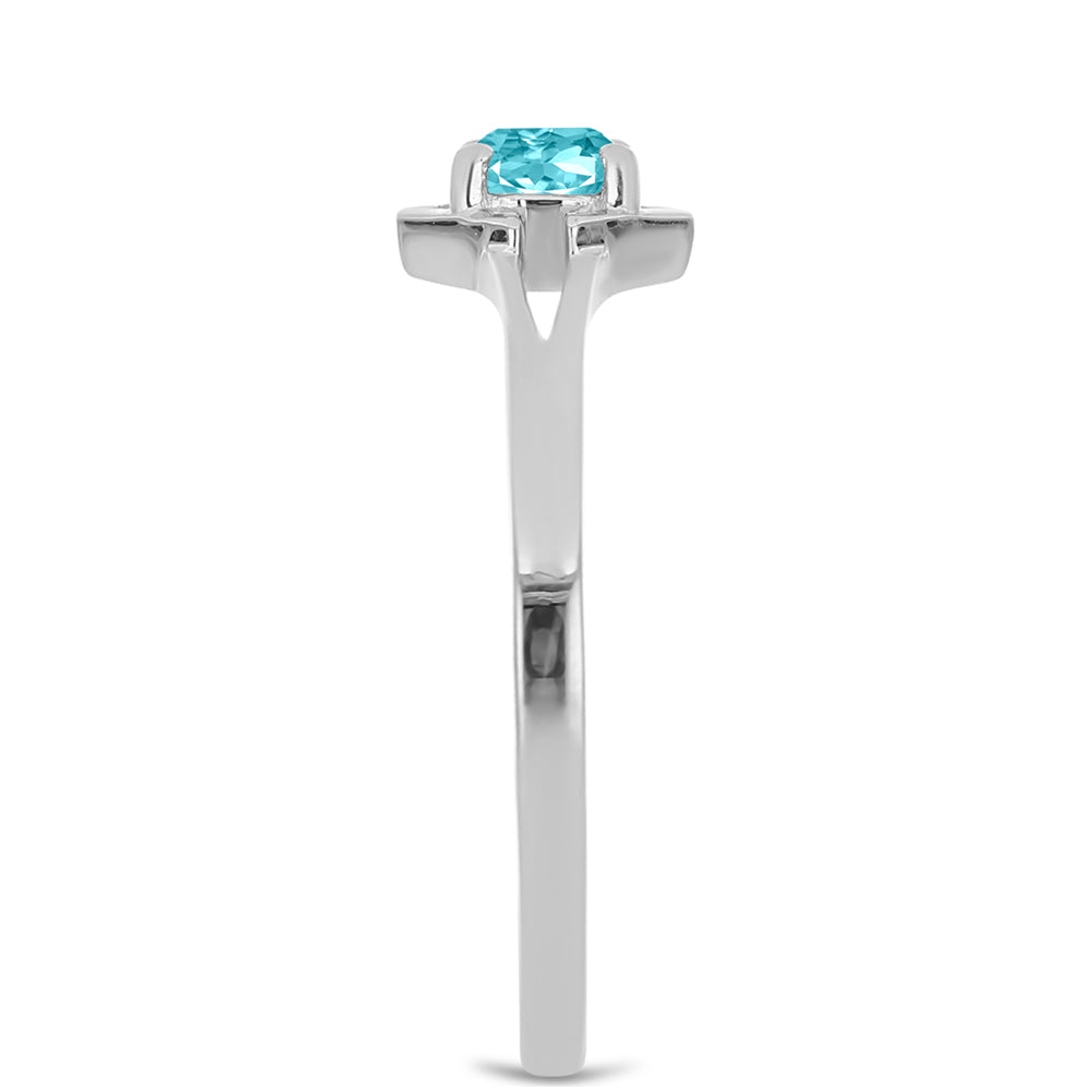 Silberring mit Paraiba Quarz