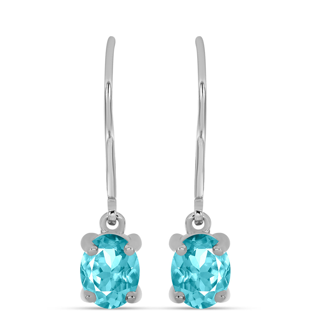 Silberohrringe mit Paraiba Quarz