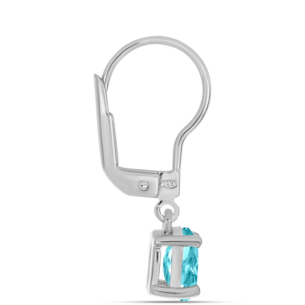 Silberohrringe mit Paraiba Quarz