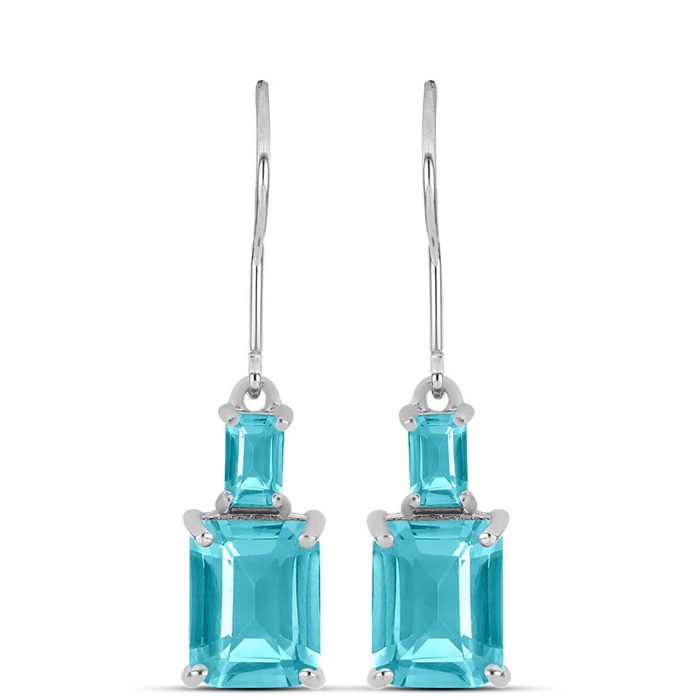 Silberohrringe mit Paraiba Quarz