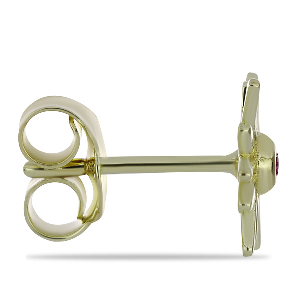 Goldplattierte Silberohrringe mit lila Diamant