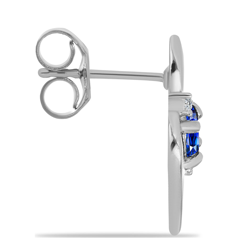 Silberohrringe mit australischem blauem Saphir und weißem Topas