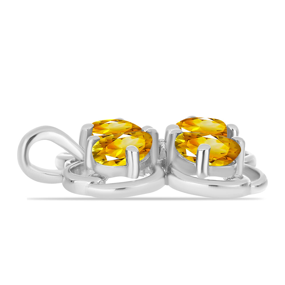 Silberanhänger mit Zitrin aus dem Ural und weißem Topas