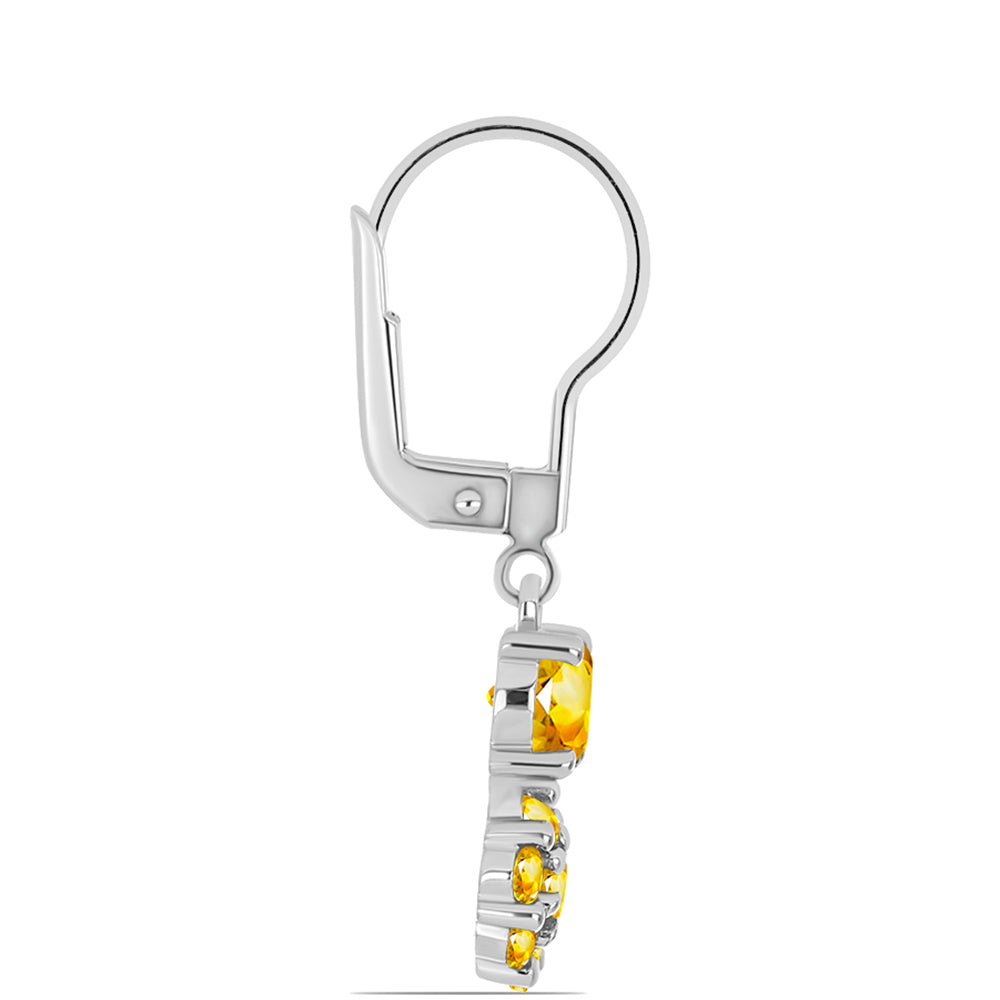 Silberohrringe mit Zitrin aus dem Ural