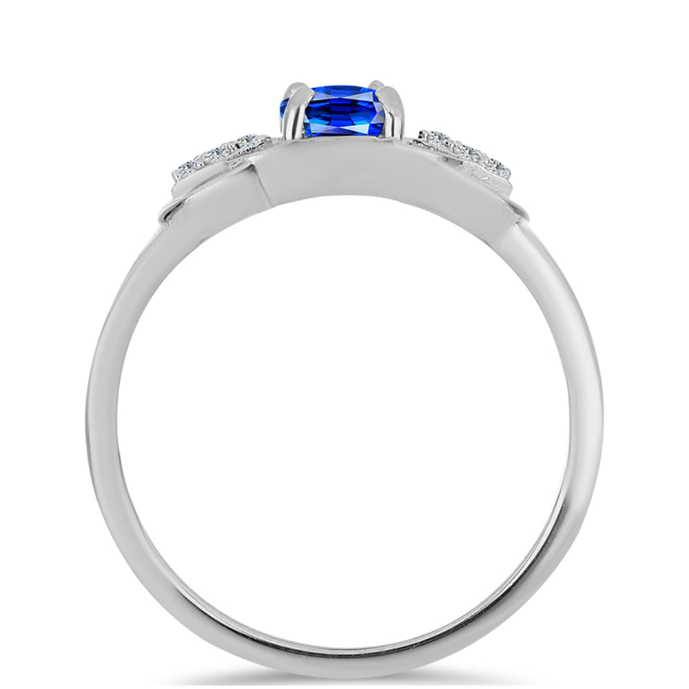Silberring mit australischem blauem Saphir und weißem Topas