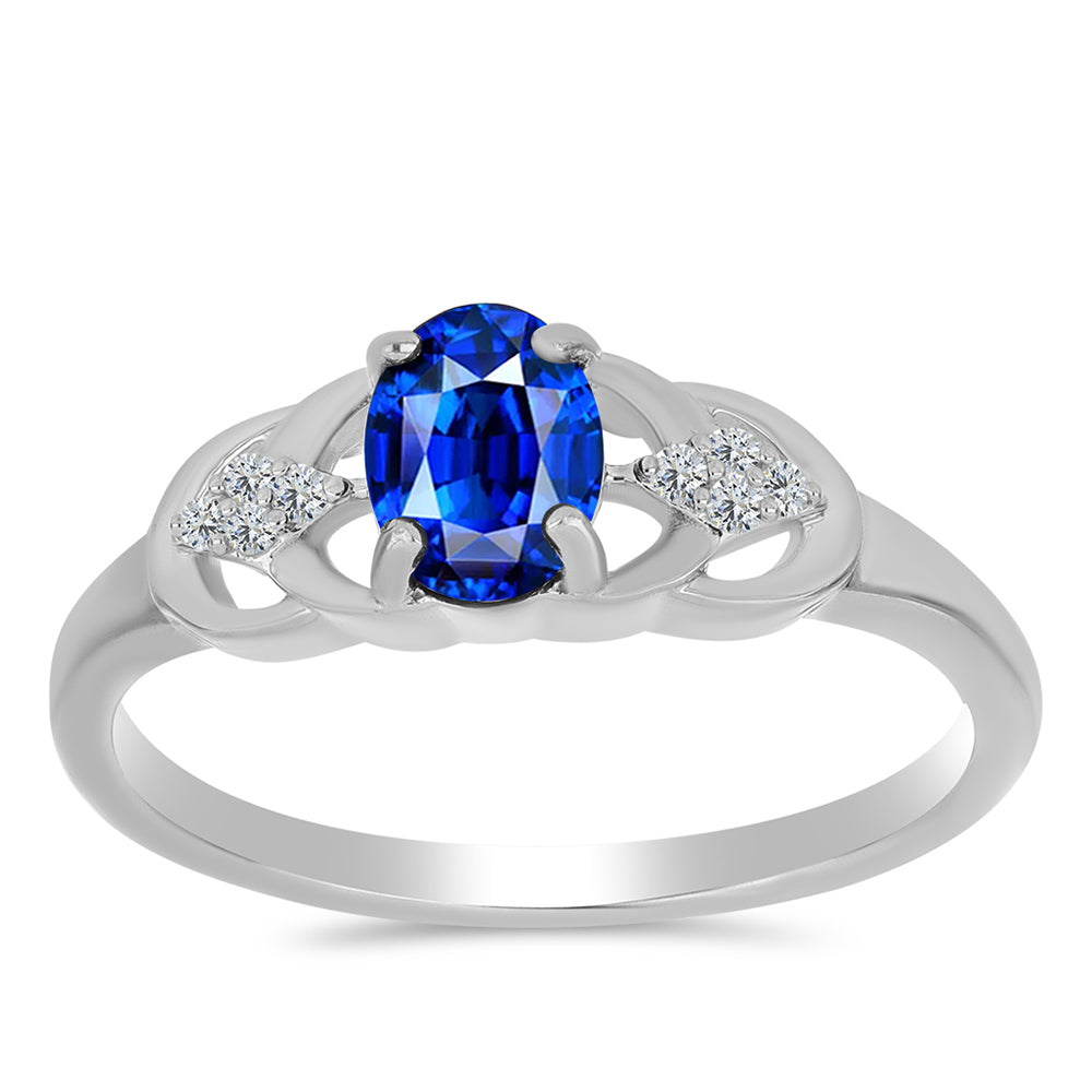 Silberring mit australischem blauem Saphir und weißem Topas