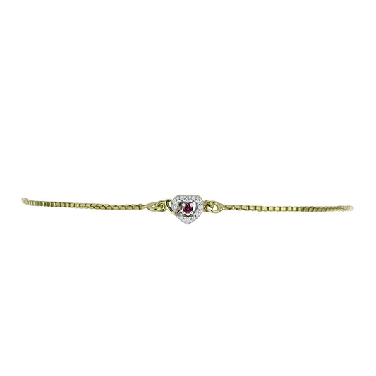 Goldplattiertes Silberarmband mit lila Diamant und weißem Diamant