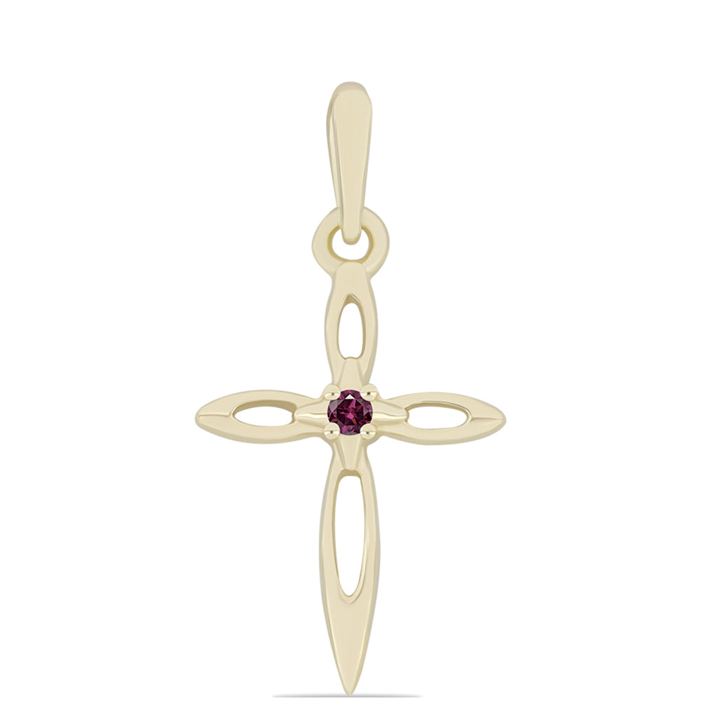 Goldplattierter Silberanhänger mit lila Diamant