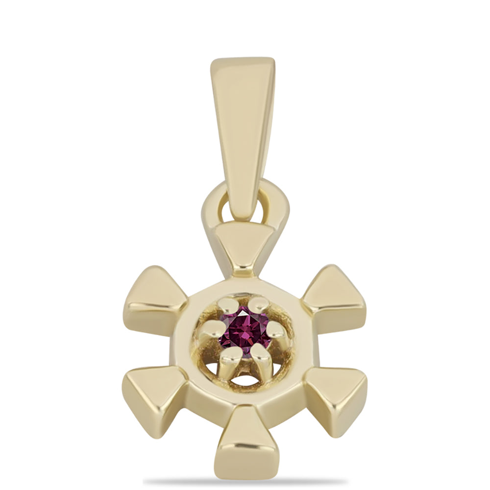 Goldplattierter Silberanhänger mit lila Diamant