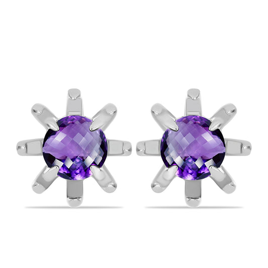 Silberohrringe mit marokkanischem Amethyst