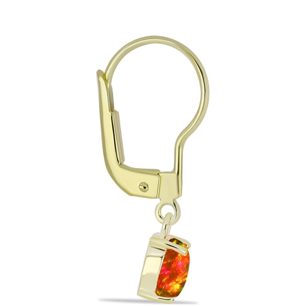 Goldplattierte Silberohrringe mit amerikanischem Feueropal