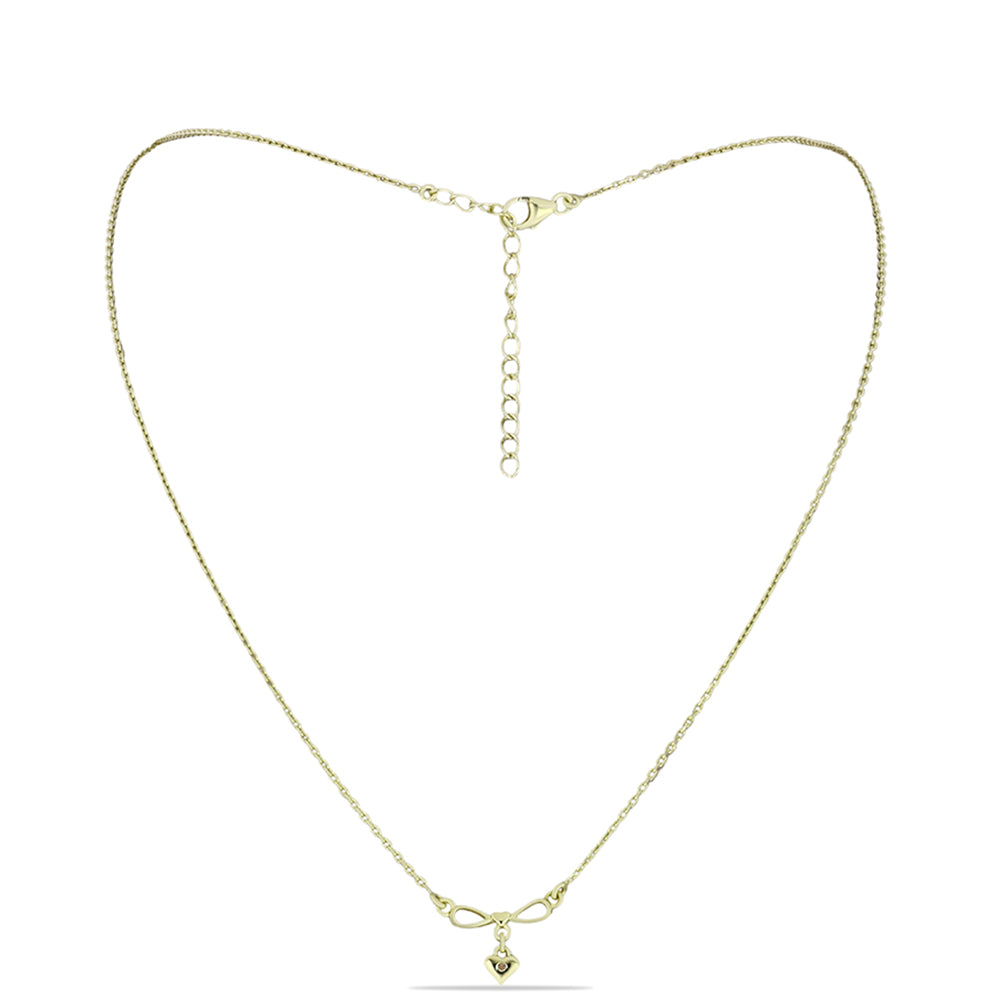 Goldplattierte Silberhalskette mit Champagner-Diamant