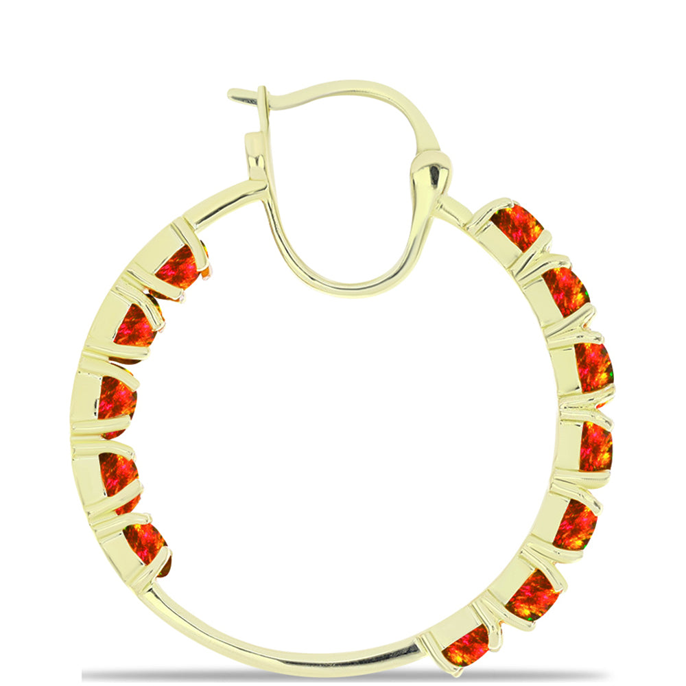 Goldplattierte Silberohrringe mit amerikanischem Feueropal