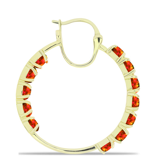 Goldplattierte Silberohrringe mit amerikanischem Feueropal