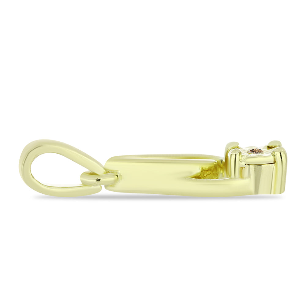 Goldplattierter Silberanhänger mit Champagner-Diamant 2