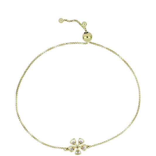 Goldplattiertes Silberarmband mit Champagner-Diamant und weißem Diamant