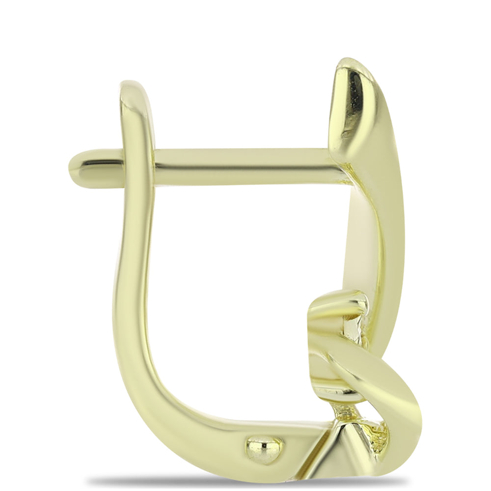 Goldplattierte Silberohrringe mit Champagner-Diamant