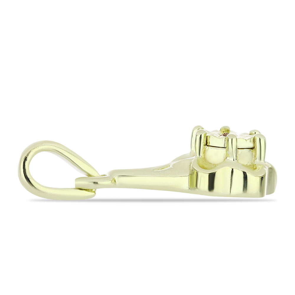 Goldplattierter Silberanhänger mit Champagner-Diamant