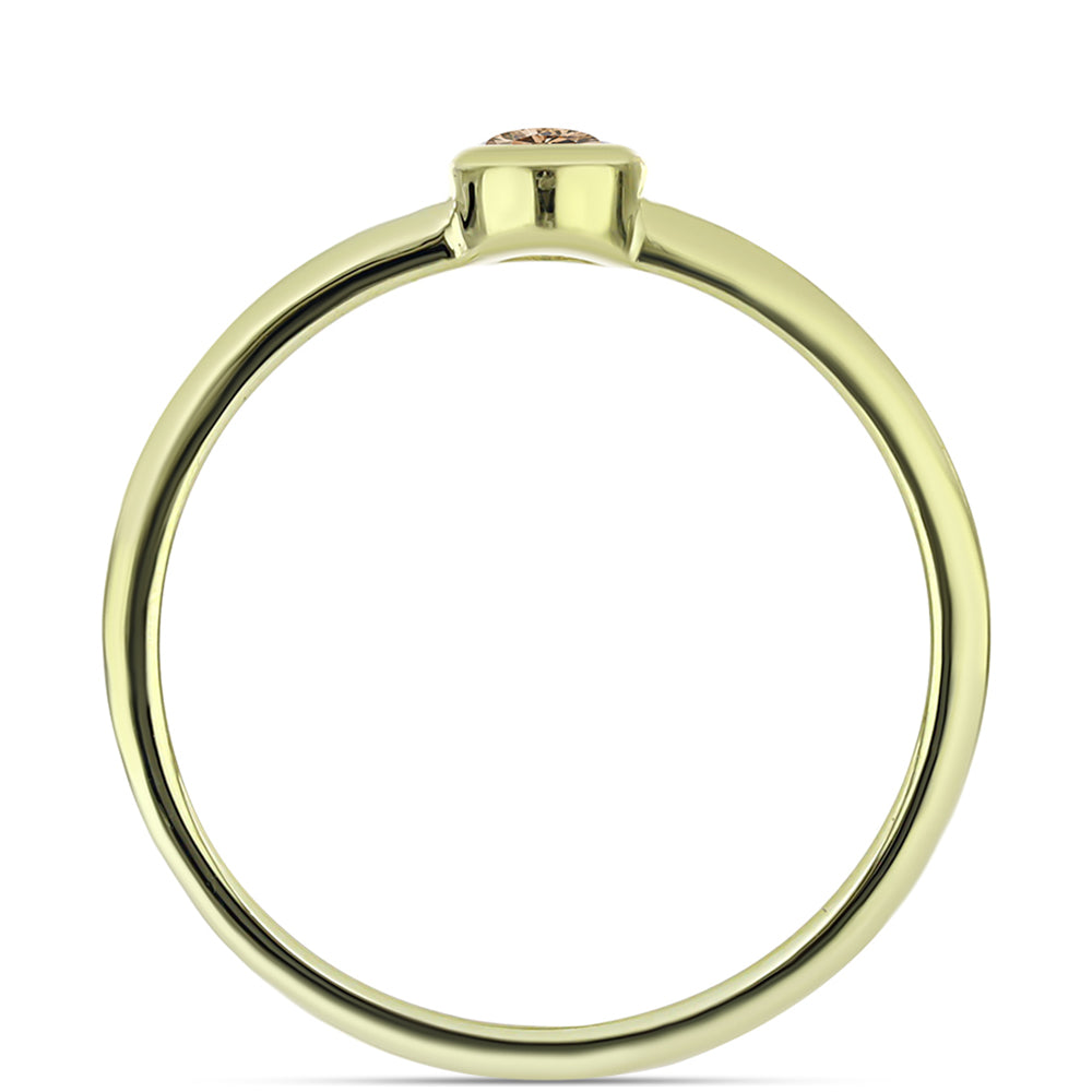Goldplattierter Silberring mit Champagner-Diamant
