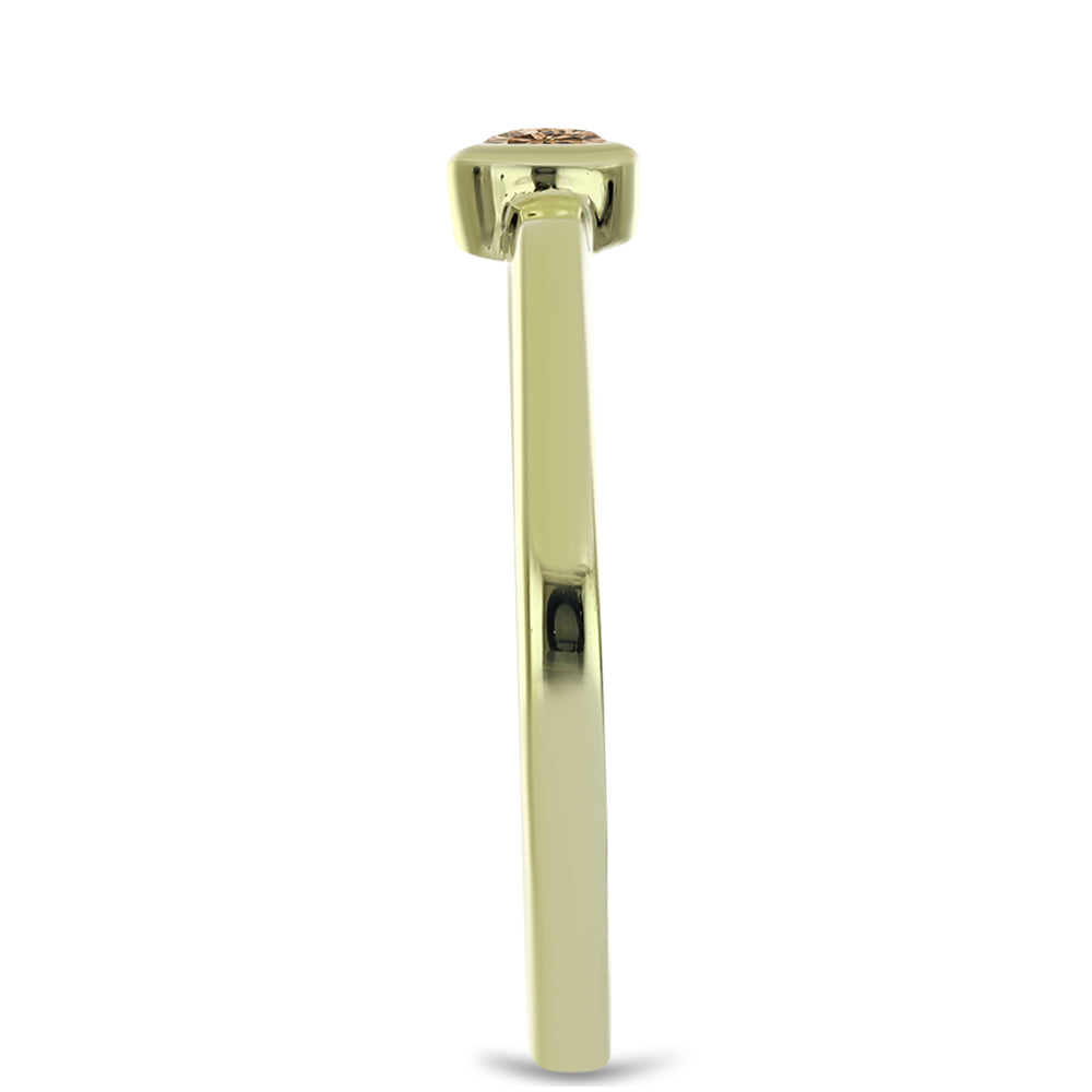 Goldplattierter Silberring mit Champagner-Diamant