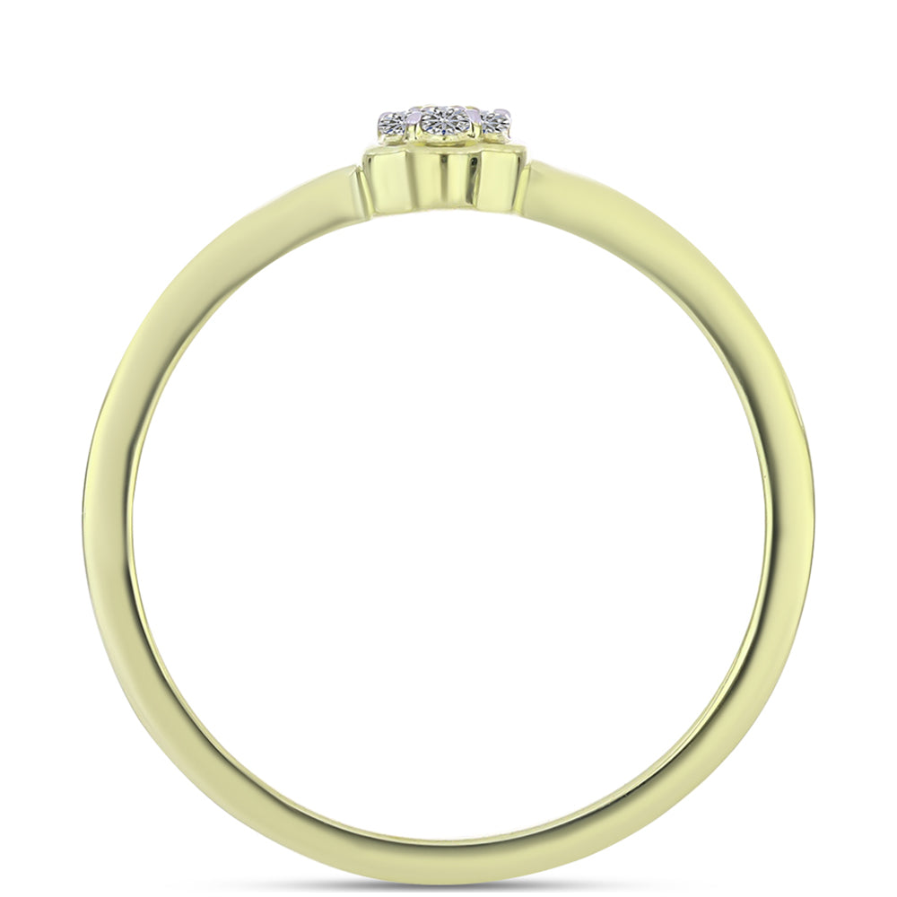 Goldplattierter Silberring mit Champagner-Diamant und weißem Diamant
