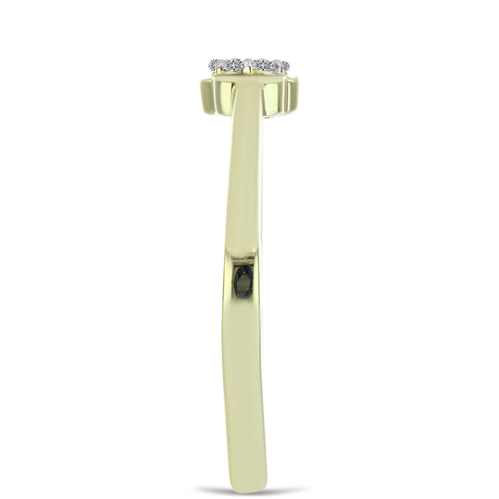 Goldplattierter Silberring mit Champagner-Diamant und weißem Diamant