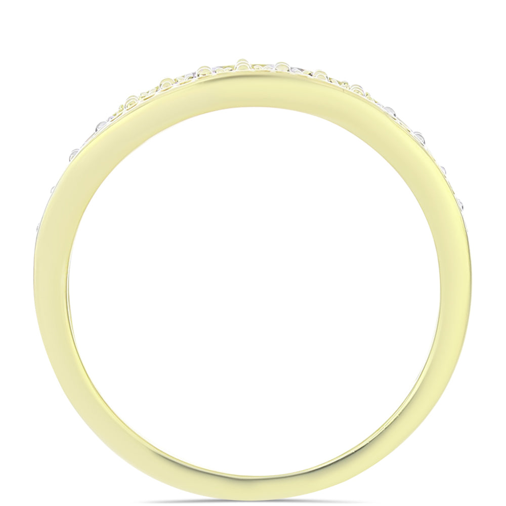 Goldplattierter Silberring mit Champagner-Diamant und weißem Diamant