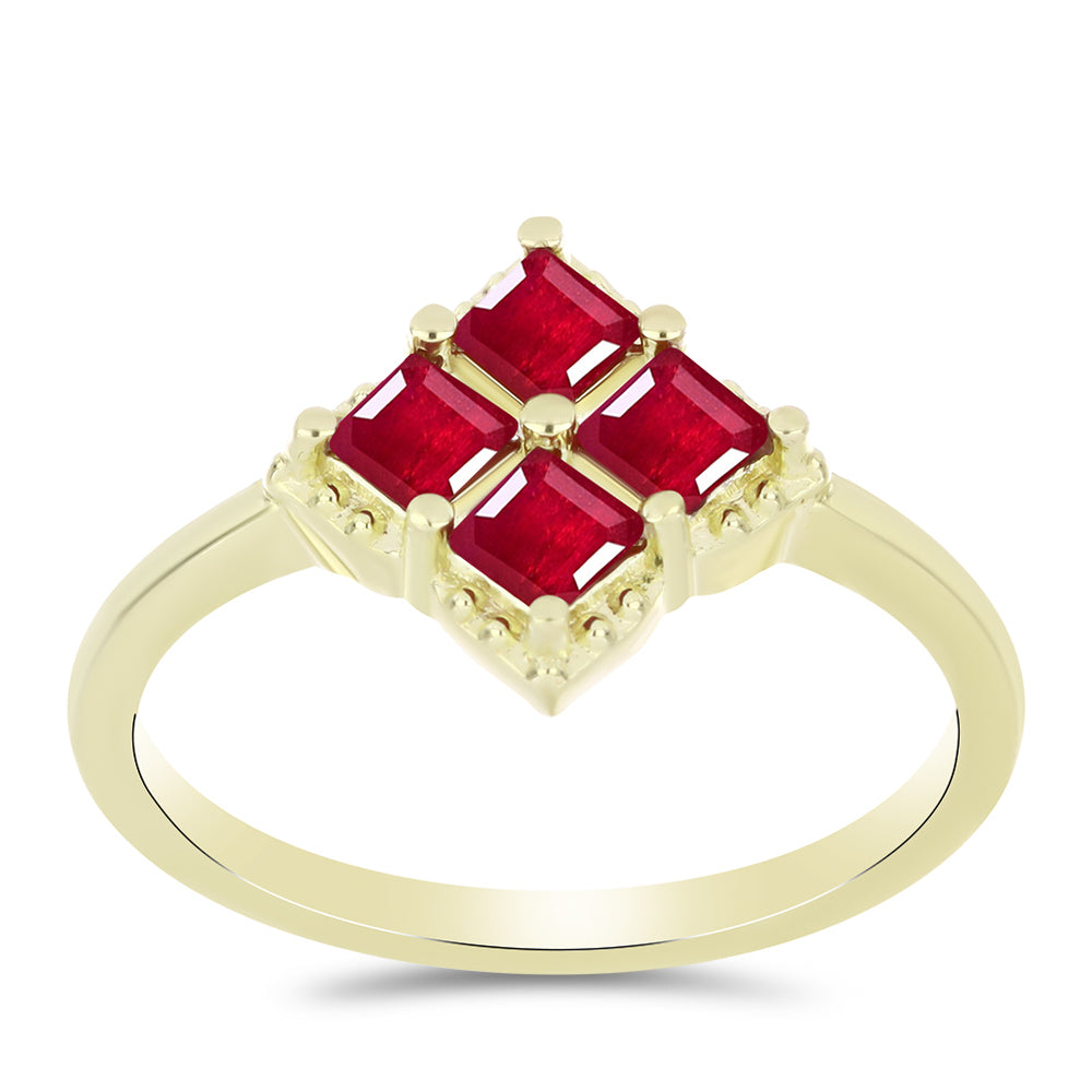 Goldplattierter Silberring mit Rubin aus Madagaskar