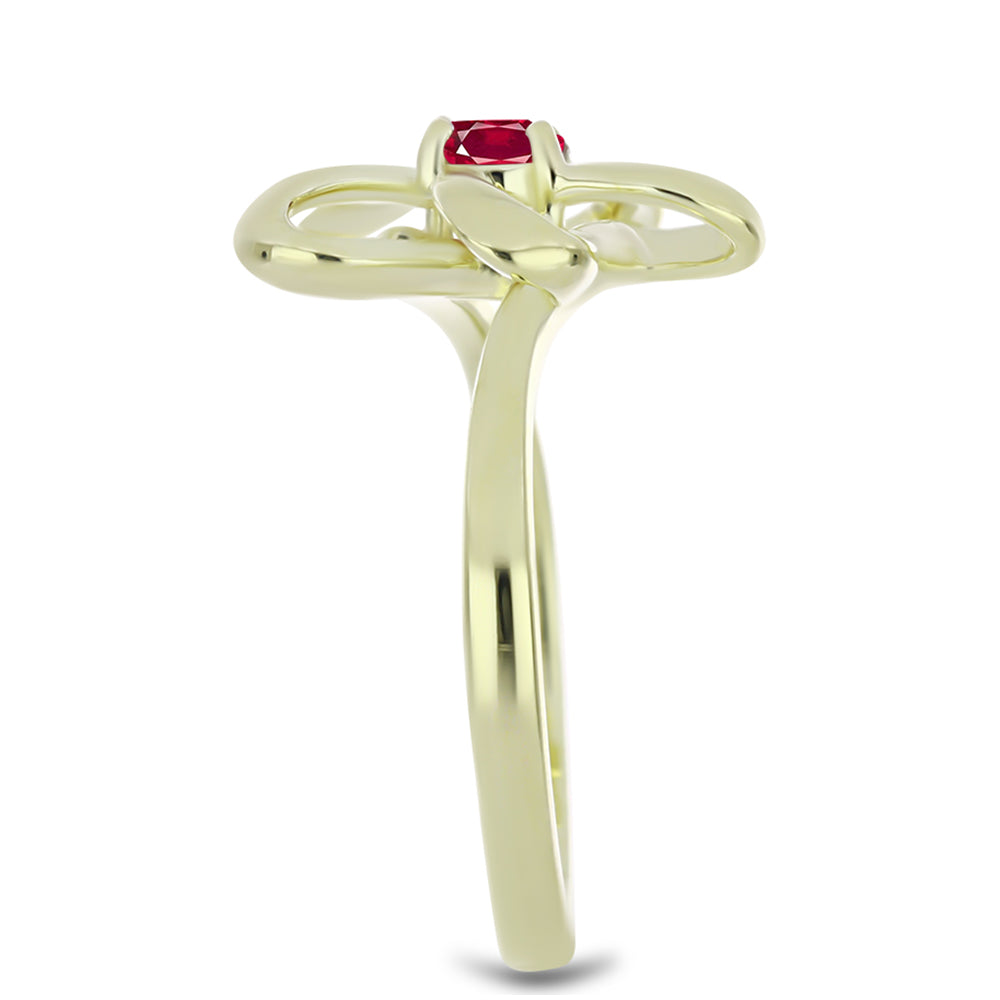 Goldplattierter Silberring mit Rubin aus Madagaskar