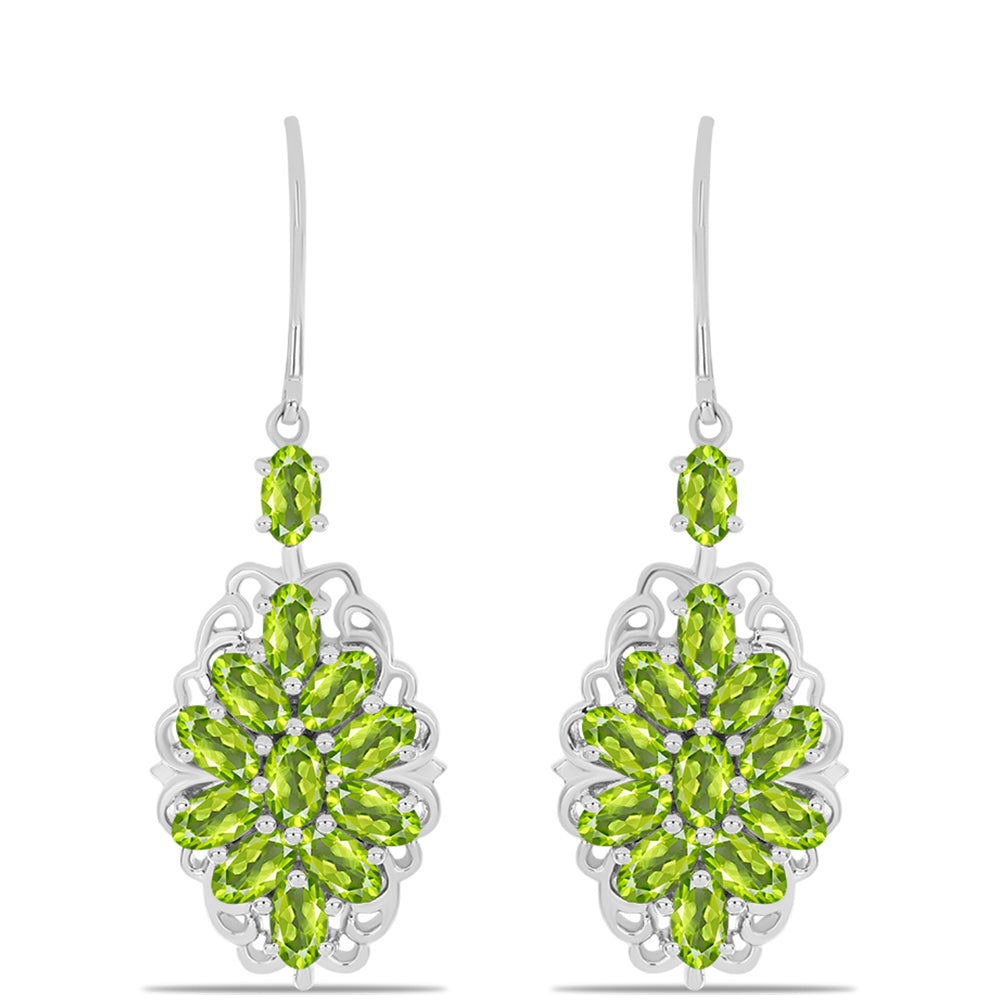 Silberohrringe mit Peridot aus Changbai
