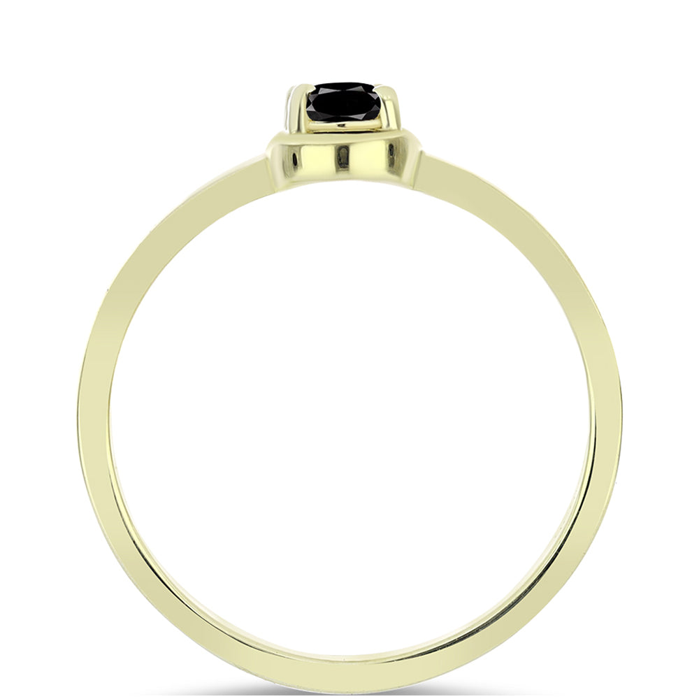 Goldplattierter Silberring mit schwarzem Onyx aus Suwar