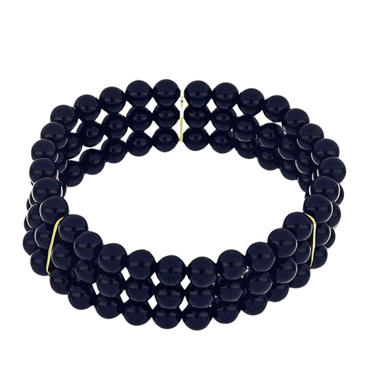 Goldplattiertes Silberarmband mit schwarzem Onyx aus Suwar
