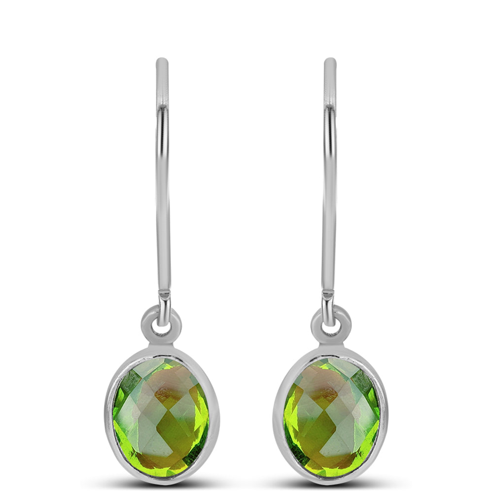Silberohrringe mit Peridot aus Changbai