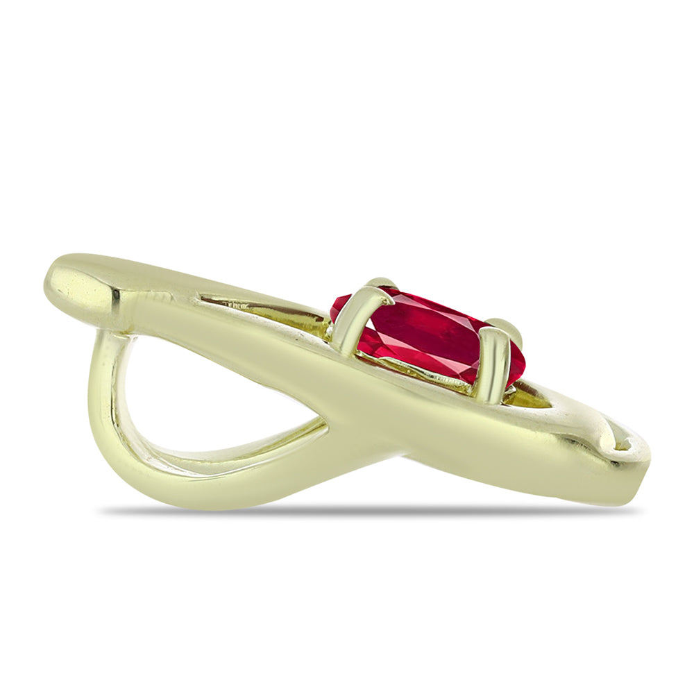 Goldplattierter Silberanhänger mit Rubin aus Madagaskar