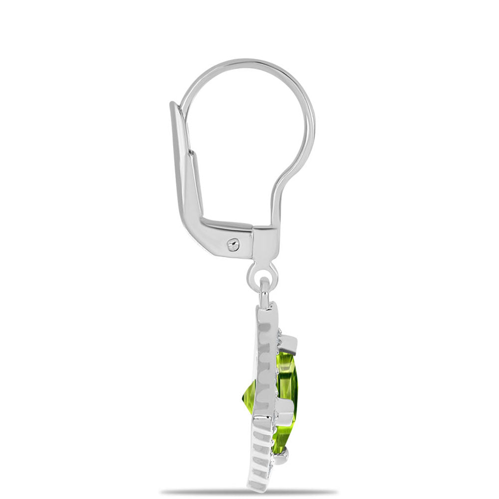 Silberohrringe mit Peridot aus Changbai und weißem Topas